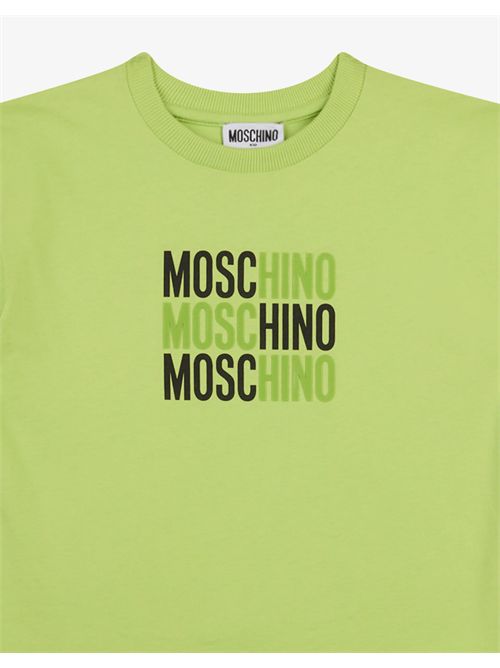 Maxi t-shirt in jersey di cotone stampata MOSCHINO KIDS | H5M05G-LAA23/30355